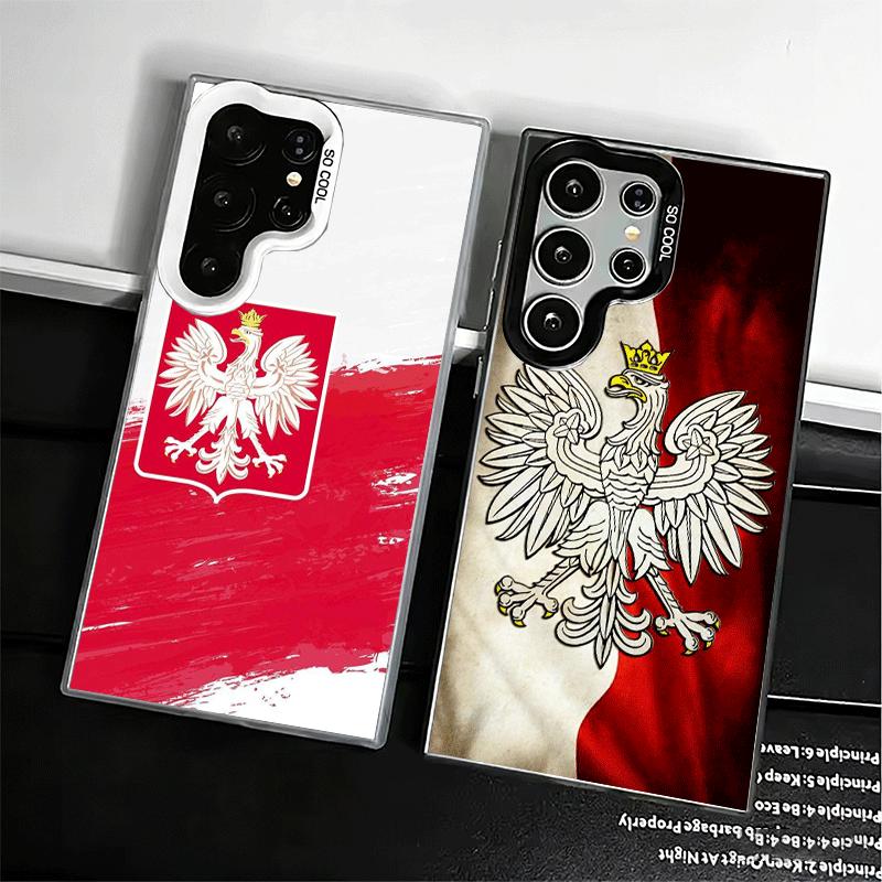 Чехол для телефона с флагом Польши (бело-красный), мягкий, для Samsung Galaxy S24 S25 FE S26 Edge S23 Ultra S22 Plus S21 + Ударопрочный задний чехол