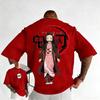 Plus Size Demon Slayer Anime Printed Men and Women Tshirt Casual Parent Child Top Fashion Cotton Summer Street Y2K Harajuku
