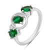 Silver Ring with Nano Emerald 1.16ct, Item Weight 2.85 Gr (2195610)