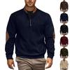 Men's Solid Color Corduroy Half-Zip Sweatshirt Men's Sports Large Size Casual Pullover Sweatshirt