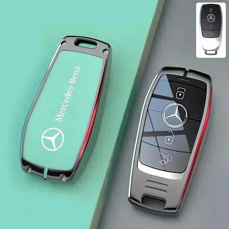 UKY5 Zine Alloy Car Key Case Cover Shell Holder For Mercedes Benz A C E S G Class GLC CLE CLA W177 W205 W213 W222 X167 AMG Accessory