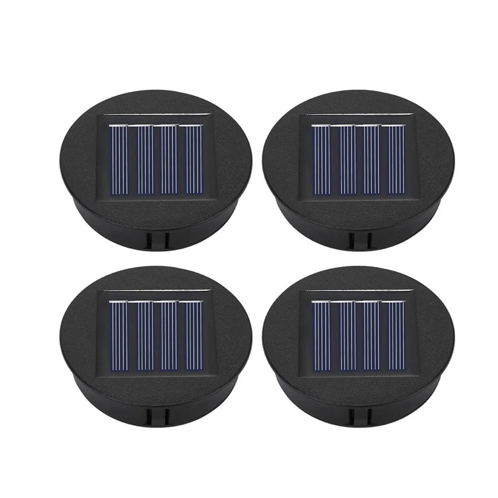 4PCS 8CM Solar Light Replacement Top 1.2V Waterproof LED Solar Panel Lantern Lid Light Solar Lantern Top Outdoor Decor Garden