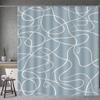 Soft Curvy Line Geometric Minimalist Patterns Shower Curtain, Bathroom Decorative Shower Curtain, Waterproof Curtain With Hooks