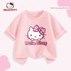 Детская футболка с коротким рукавом Hello Kitty Лето 2026 Новая универсальная розовая детская футболка Модный тренд лета для девочек