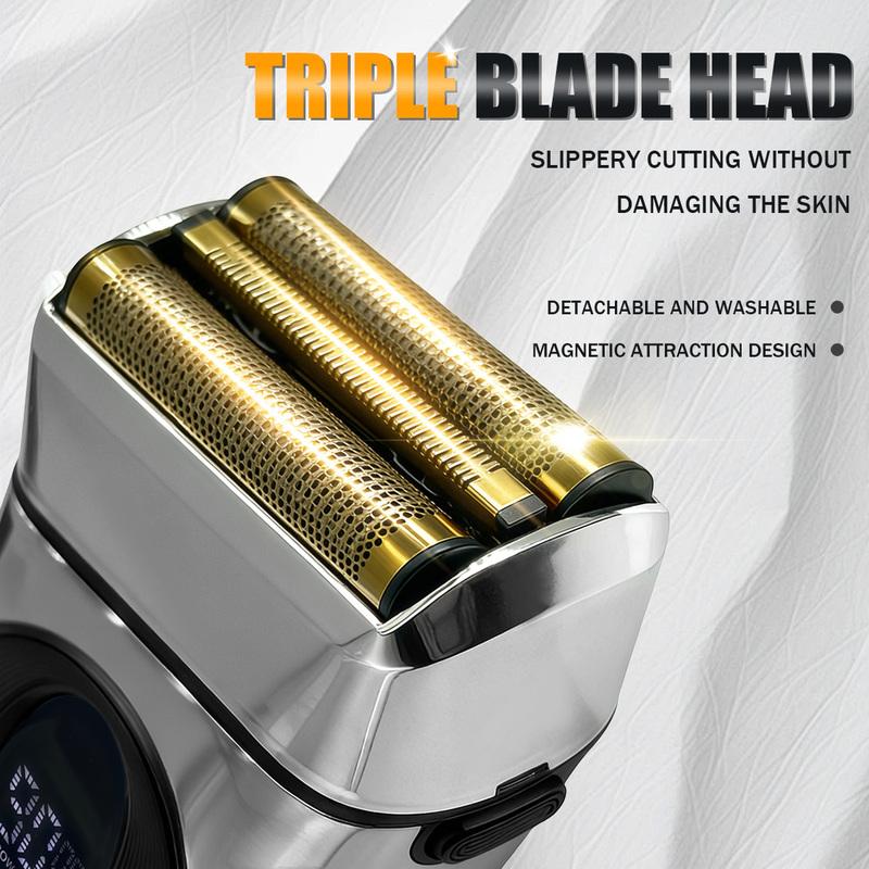 Kemei Beard Trimmer Professional Hair Trimmers IPX7 Beard Shaver Metal Electric Shaver 10000 RPM Beard Trimmer Men 2 IN 1 KM-397