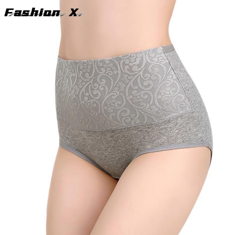 Женские трусики с высокой талией, утягивающие живот, хлопковые трусики большого размера S-5XL