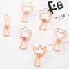 DIY School Stationery Solid Color Metal Fish Clip Office Supply Binder Clip Hollowed Out Design