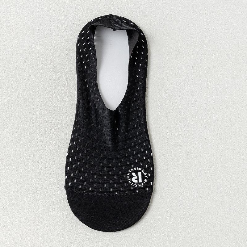 Summer Socks Hollow Out Mesh Breathable Invisible No Show Sock Slippers Solid Color Silicone Non-slip Low Cut Boat Socks