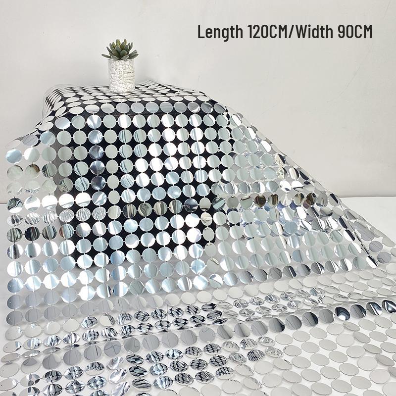 Сияющая Сверкающая Круглая Зеркальная Стена из Пайеток для Свадебного и Вечериночного Декора