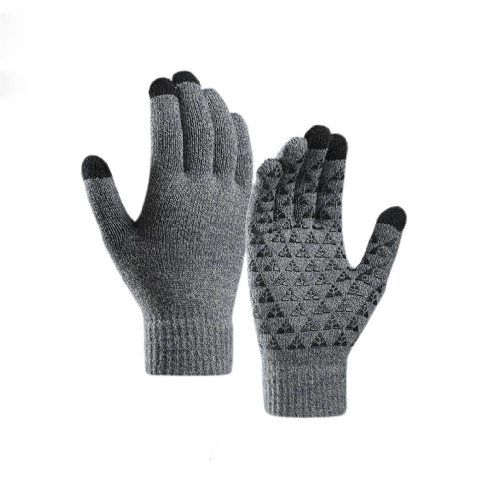 1 пара Зимние уличные перчатки для катания на лыжах с возможностью управления сенсорным экраном мобильного телефона Женские Мужские Теплые зимние вязаные перчатки с сенсорным экраном