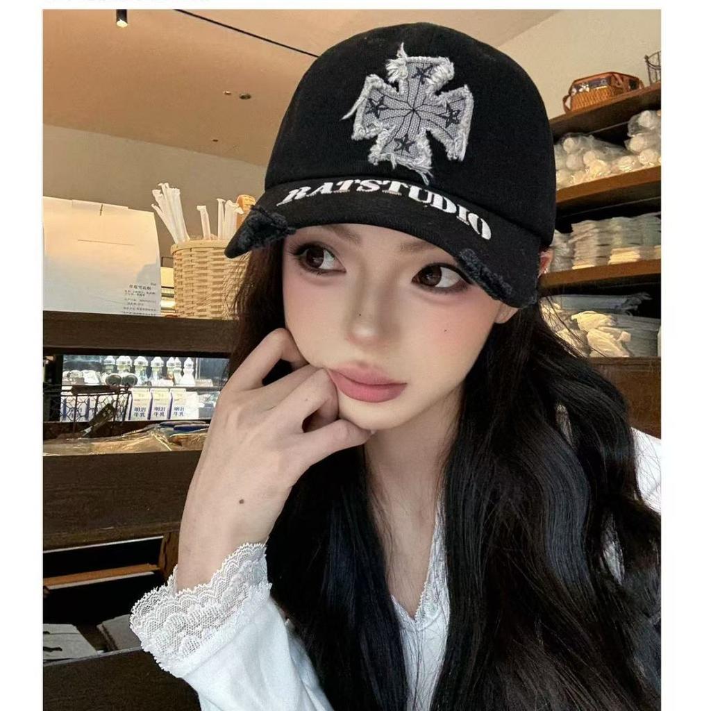 Tide brand cross baseball cap children summer hole street letter embroidery face cap