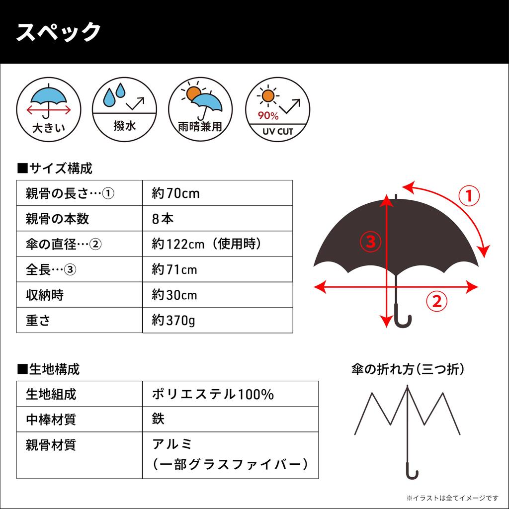 Зонт D70 складной, для солнечной и дождливой погоды, большой, с основными спицами, дневной, 70 см, (черный)