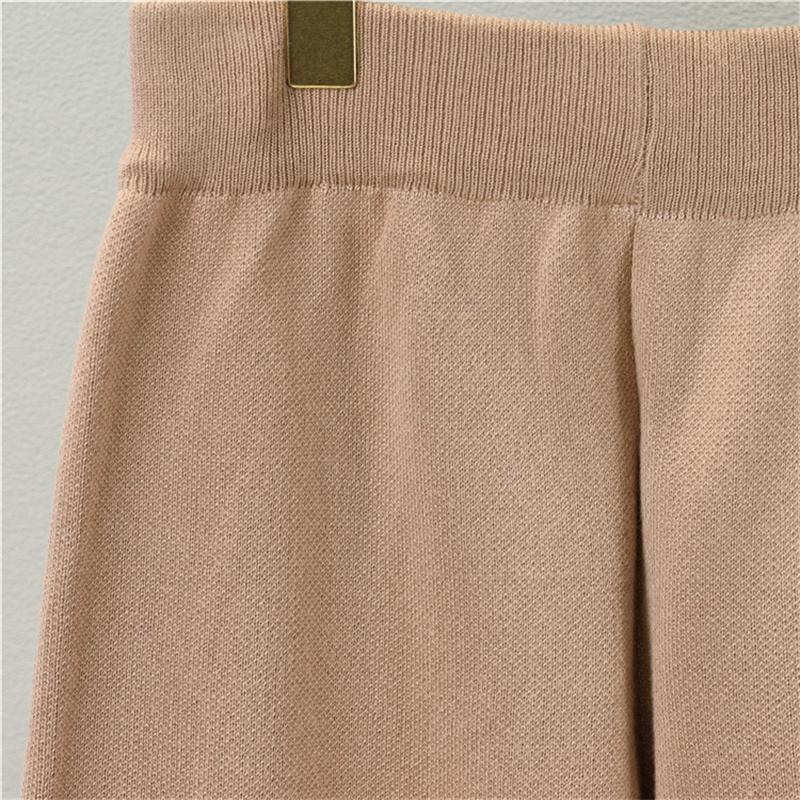 Осенний Модный Лист Ногтевой Жемчуг Вязаный Комплект для Женщин Повседневный Свитер Спортивный Костюм Двойка