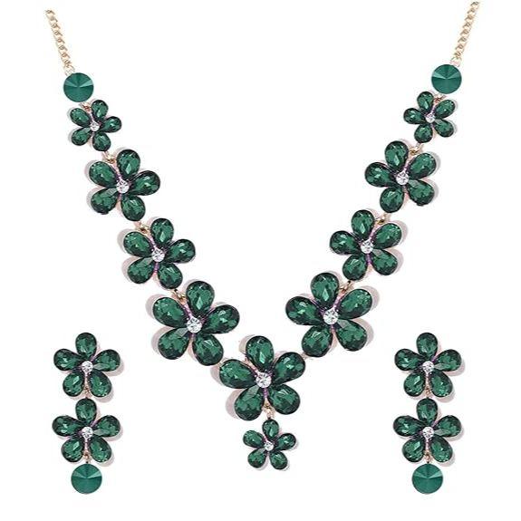 Комплекты украшений для женщин, ожерелье-чокер с кристаллами, комплект украшений с серьгами для девочек/женщин