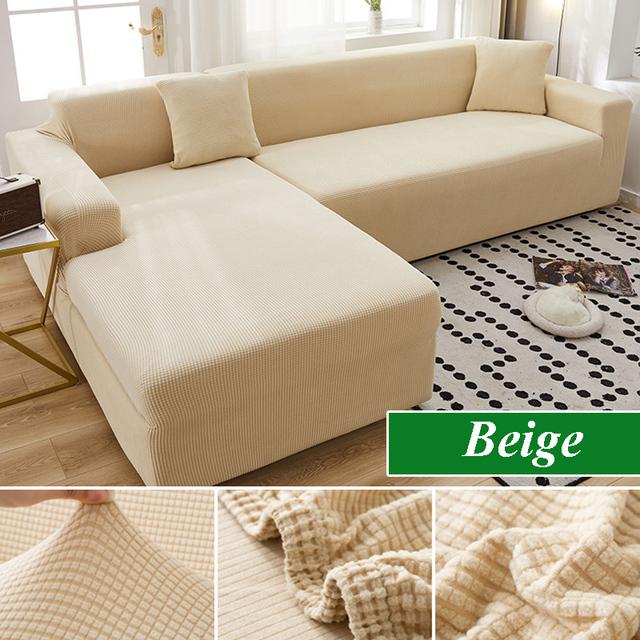 Чехол на диван для гостиной, толстый эластичный флисовый L-образный угловой чехол для дивана, шезлонг