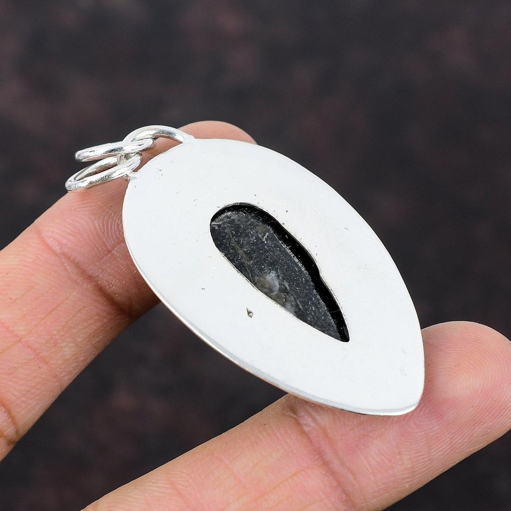 Orthoceras Ископаемый Подвеска Ручной Работы Новые Ювелирные Изделия Стерлингового Серебра 925 Подвеска Высокого Качества Ювелирные Изделия Из Драгоценных Камней Подарок Для Матери Серебряные Ювелирные Изделия