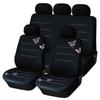 Four Seasons Universal Seat Cover Black Butterfly Embroidery Car Accessories 9 Sets Black
