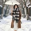 Harbin Tourism Blue Scarf Women's Autumn and Winter Atmosphere Advanced Warm Equipment Northeast Wear Scarf