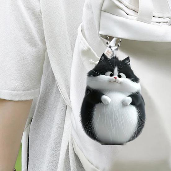 Подвеска в виде кошки, украшение для зеркала заднего вида, украшение для салона автомобиля, акриловое причудливое украшение на плоской подошве