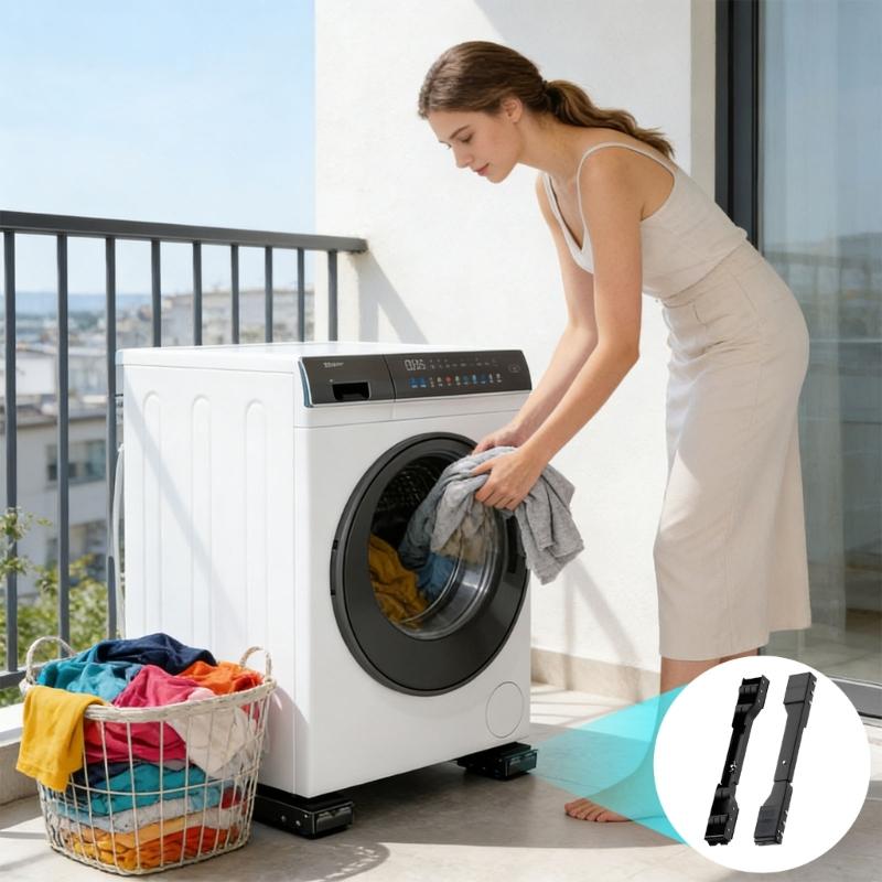 2pcs Universals Washing Machine Base Brackets with Antislip Pad for Noise Reduction and Secure Placement