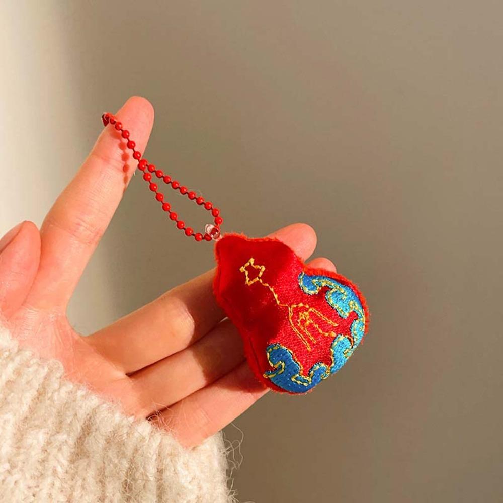 Мультяшный талисман Бога Богатства Милый брелок на Новый год по китайскому календарю Плюшевая кукла Брелок для ключей Домашний декор