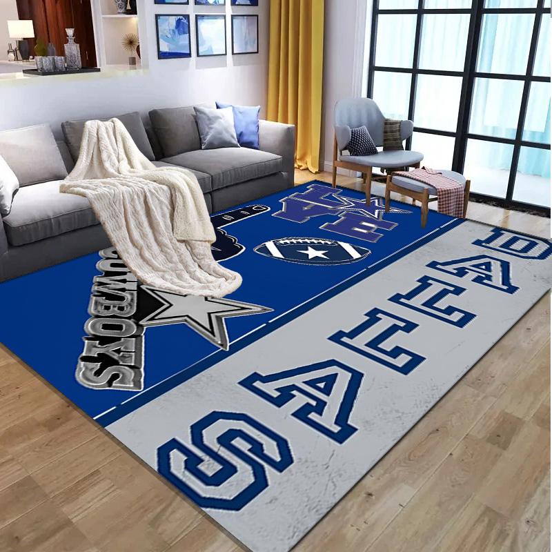 Dallas Cowboys Pattern Rug, Indoor/Outdoor Mat, for Picnic, Gameroom, Bedroom, Office, Living Room, Home Decor Carpet, Birthday Gift