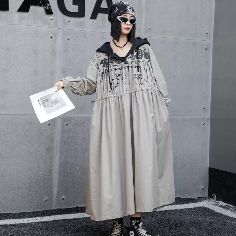 Xitao Осеннее повседневное женское платье с капюшоном и принтом ZYY1001