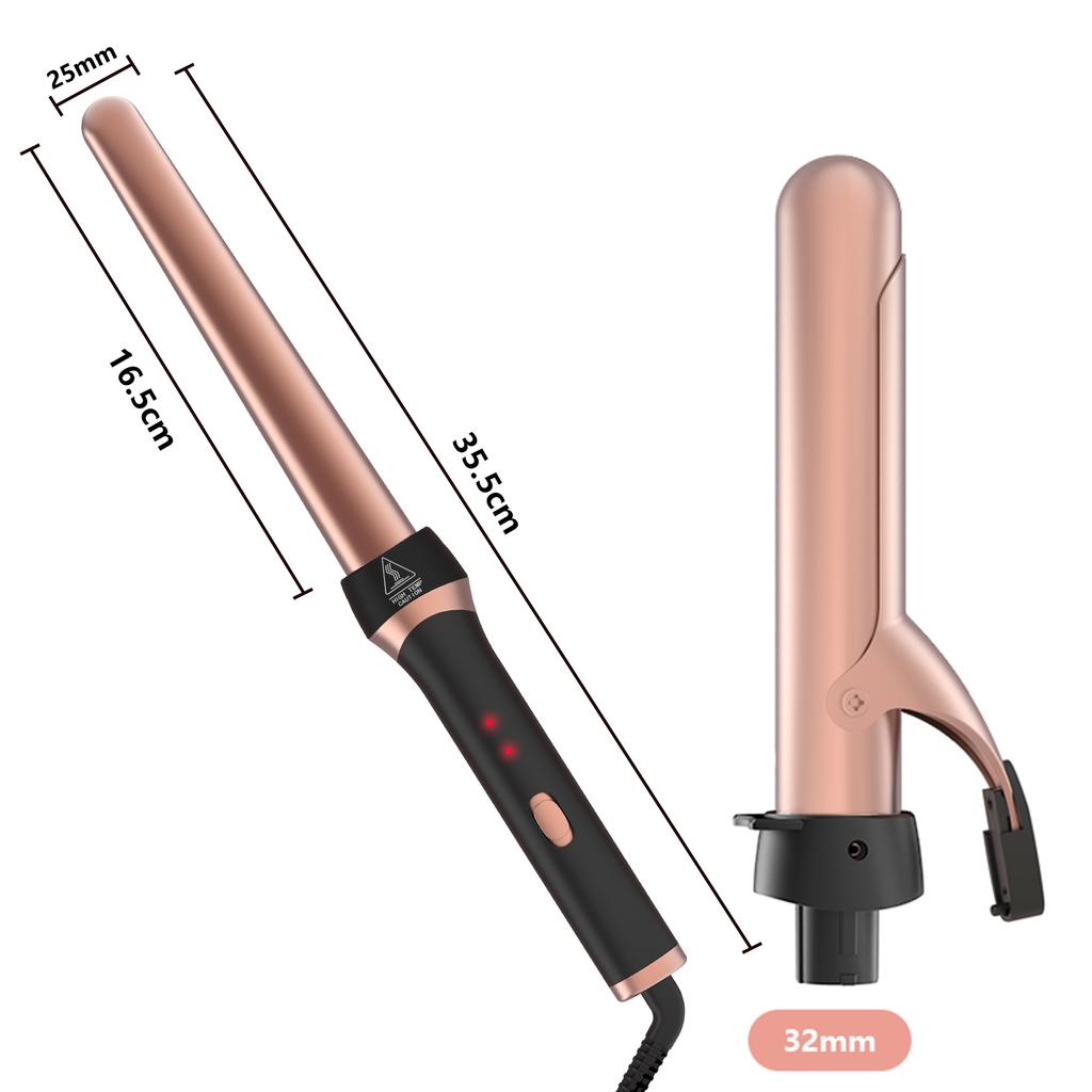 MINOO Premium Salon Grade Interchangeable Hair Curler 5 Replaceable Aluminum Heads PTC Fast Heating LED Temperature