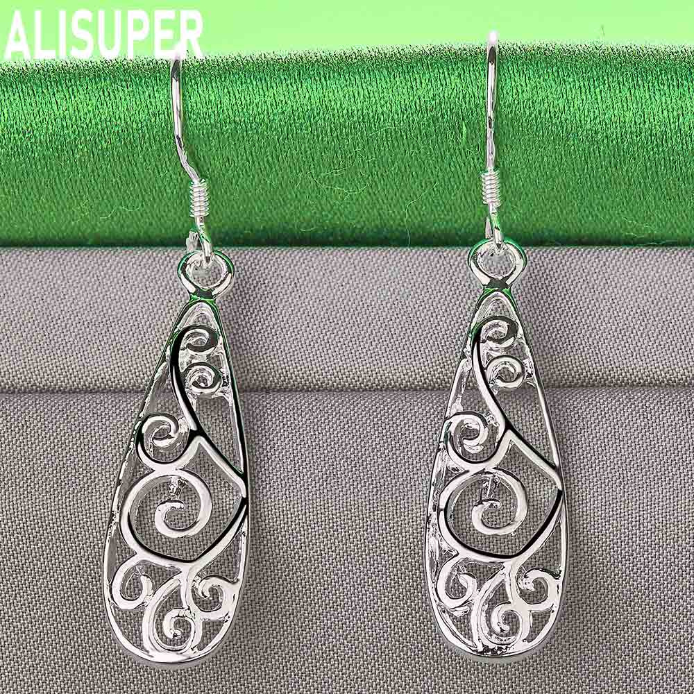 Серьги-подвески с геометрическим узором из стерлингового серебра 925 пробы, модные свадебные украшения с шармом