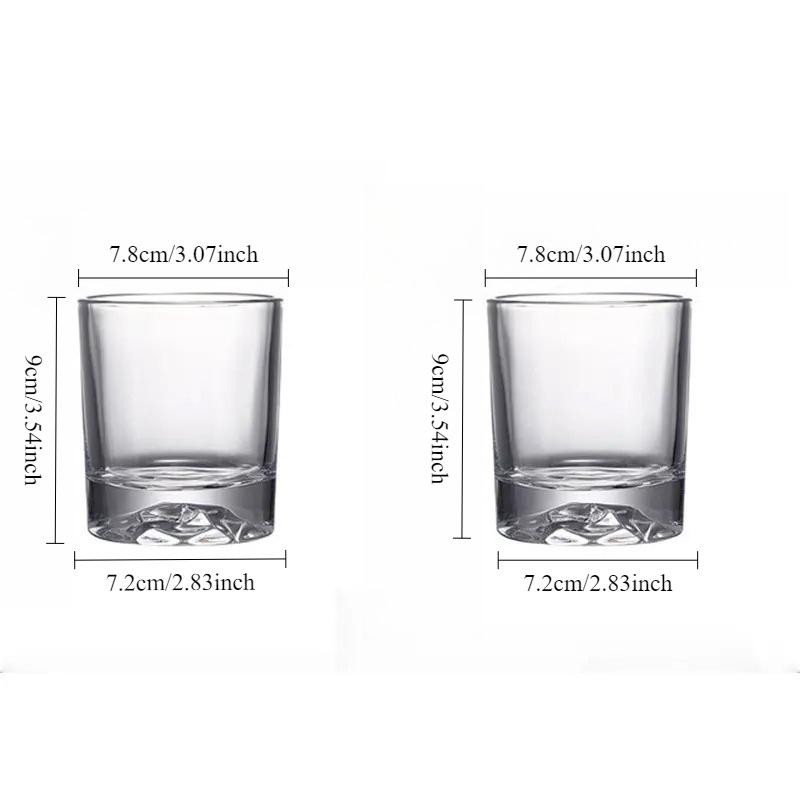 2pcs Set Whiskey Glass Alcohol Cup Set Beer Juice Water Cups Transparent Drinking Bar Glasses Party Restaurant Tumbler Glassware