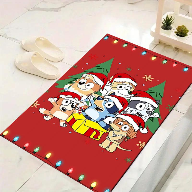 1Pc Christmas Corgis Celebration Rug Office Carpet Indoor Outdoor Doormat Nonslip Soft Living Room Christmas Halloween Gift D92212