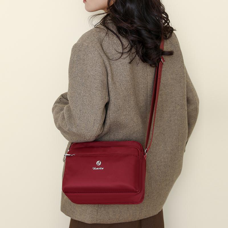 Нейлоновая сумка через плечо, женская сумка на плечо, материнская сумка, многослойная маленькая квадратная сумка для выхода в свет