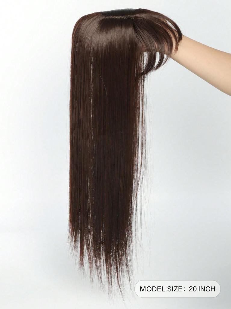 Синтетический длинный прямой верхний слой для волос с челкой, накладные волосы, натуральный сменный чехол, термостойкий для женщин, искусственный парик