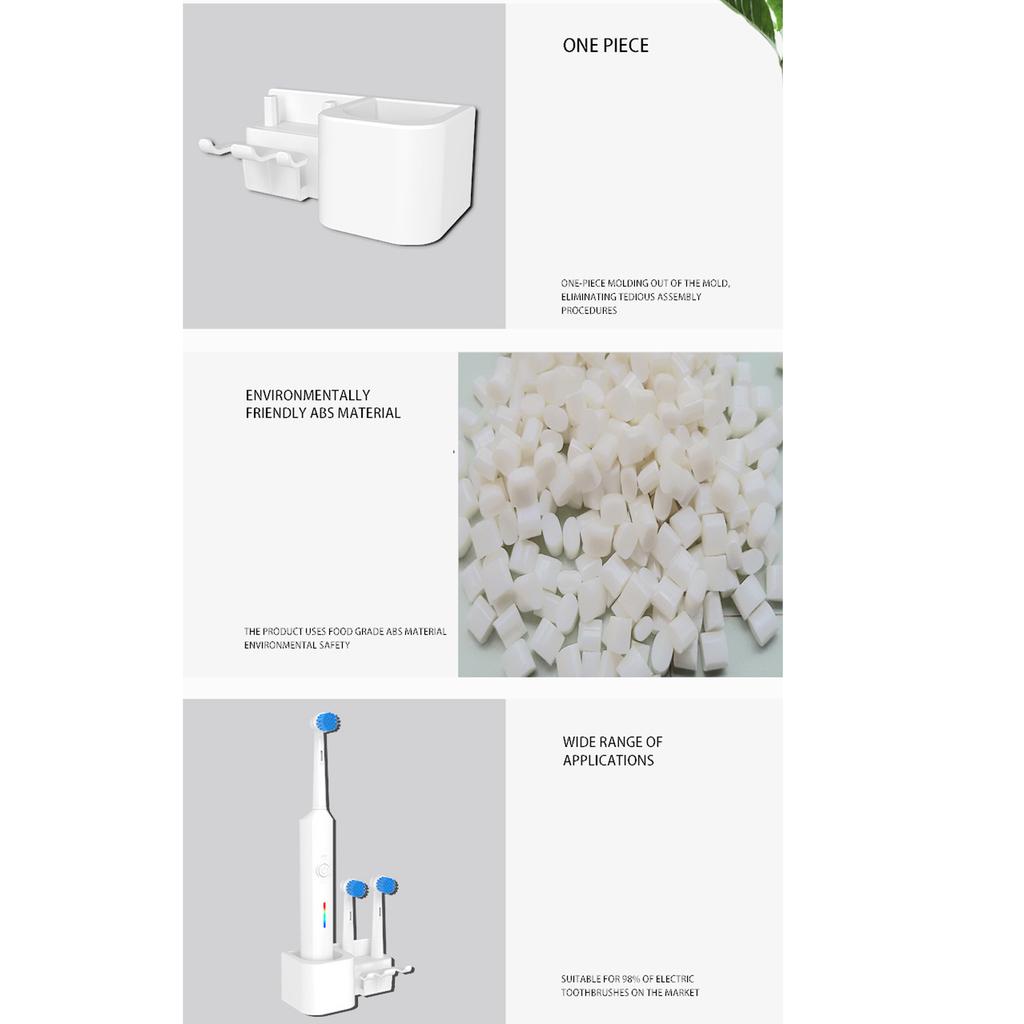 Держатель для электрической зубной щетки самоклеящийся водонепроницаемый с независимым хранением и слотами для зубных щеток