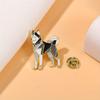 1pc Cute Cartoon Mechanical Dog Brooch Geometric Low-Poly Husky Badge Durable Metallic Accessory for Birthdays, Graduation Gifts & Casual Attire