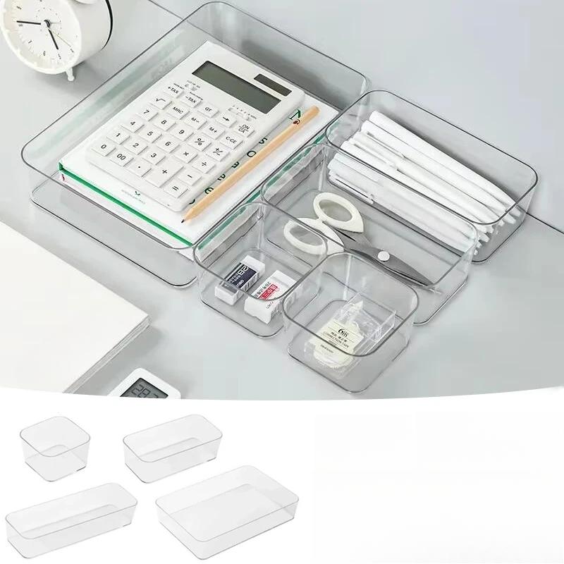 1 шт. прозрачная коробка для хранения органайзер настольный ящик для хранения контейнер ящик органайзер настольная шкатулка для украшений косметика органайзер коробки