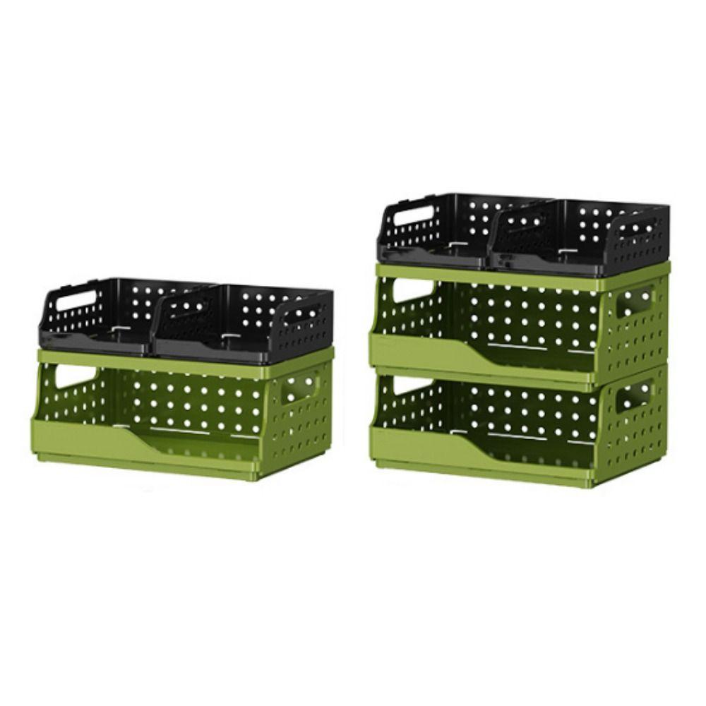 Dopamine Foldable Storage Baskets Plastic Non-slip Storage Box with Handles Perforated Board Stackable Container Office