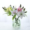 5 шт. искусственных лилий True Touch, белый разбросанный букет цветов, домашний декор, офис, обеденный стол, центральный декор, реквизит для фотосъемки