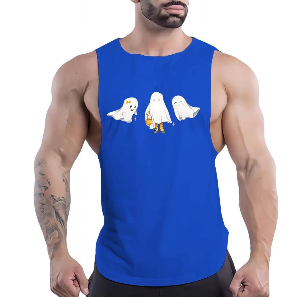 Топ для спортзала, модный спортивный стиль, повседневный жилет без рукавов, рубашка с принтом куклы на Хэллоуин, мужской спортивный жилет для баскетбола на открытом воздухе, быстросохнущий