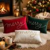 Soft Throw Pillowcase Merry Christmas Embroidered Cushion Case Pillow Cover Christmas Decor