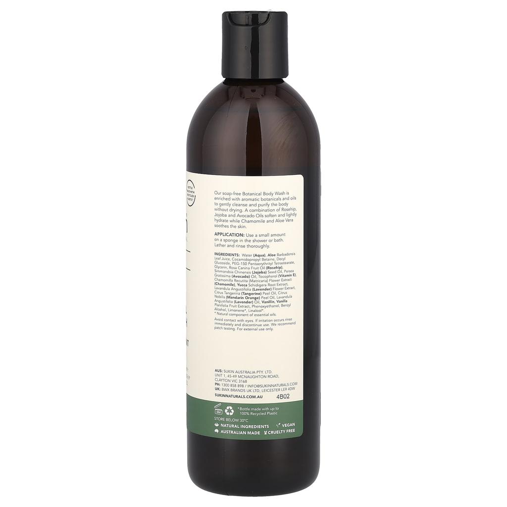 SUKIN Botanical Body Wash, Signature, 500 Ml (16.9 Fl Oz)