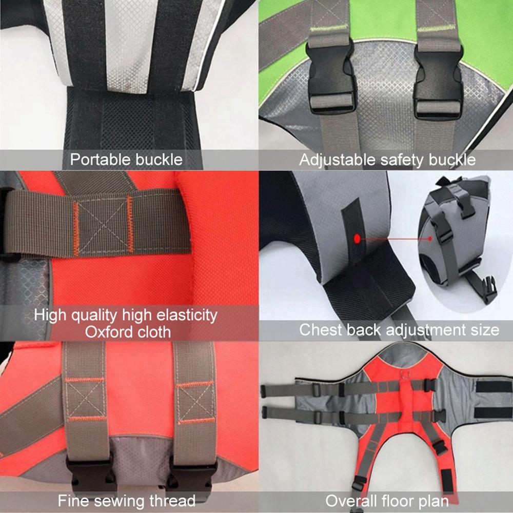 Dog Swimming Life Vest with Safety Reflective Stripe Adjustable Elasticity Pet Dog Swimming Coat