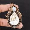 Wild Horse Magnesite Pendant Rainbow Moonstone Pendant White Topaz Pendant Copper Pendant Stylish Jewelry Handmade Natural Gemstone Pendant