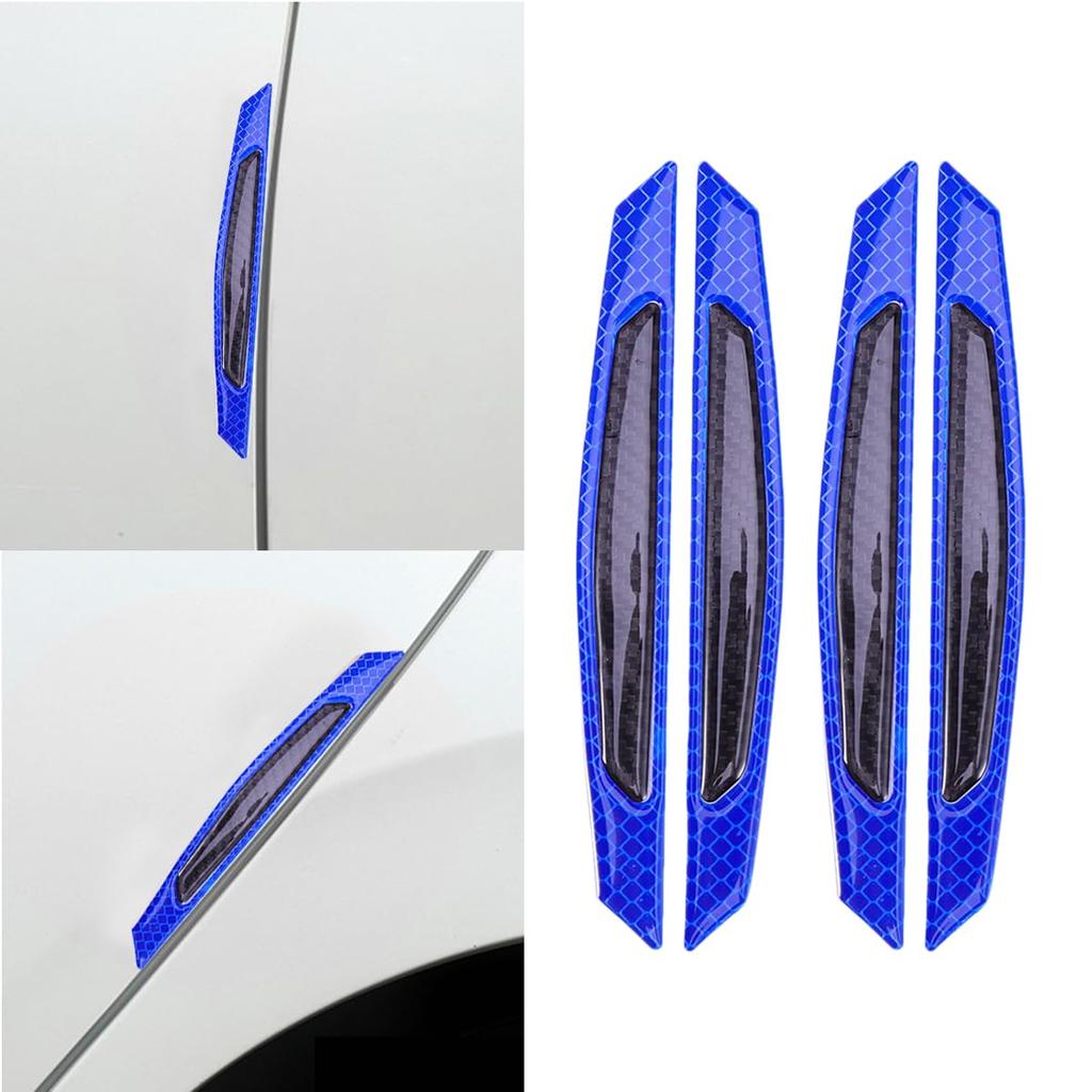 POPETPOP Side Door Guard Door Trim Door Edge Guard Anti-Scratch Universal Reflective Protective Sticker Protective Sticker Blue + Black