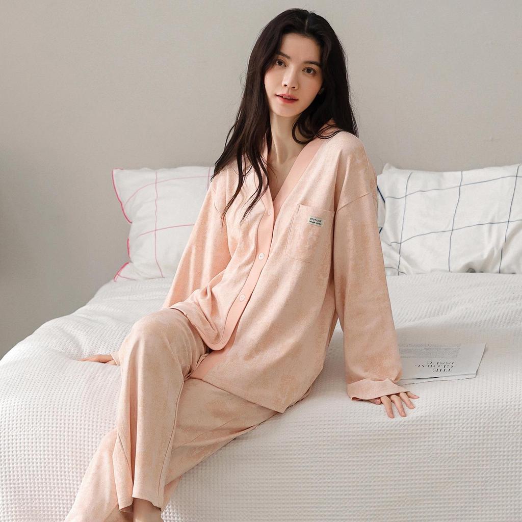 Женская пижама из 100% хлопка с длинным рукавом, 2025: Идеально для осени, зимы и весны, можно носить на улице, домашняя одежда из 100% хлопка в стиле кимоно