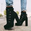 European and American Suede Short Boots New Waterproof Platform High-heeled Short Boots  Autumn and Winter