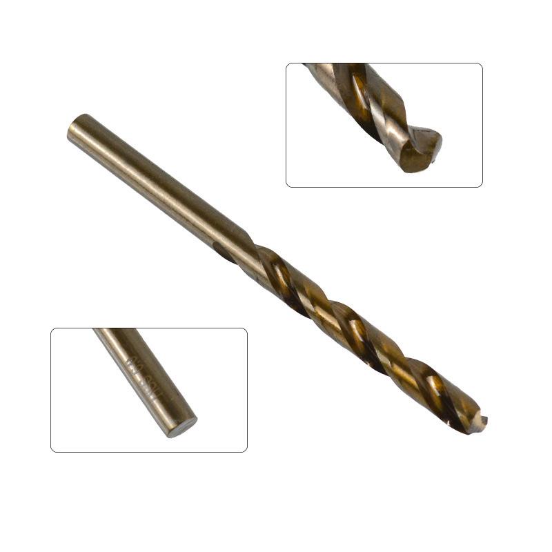 13-Piece Yellow Jute Drill Bit Set: 1.5-6.5mm Straight Shank in Plastic Box