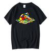 Summer 100% Cotton Magic Square Printing O-neck T-shirts Casual Cool Hip Hop Short Sleeved Men's T-shirts