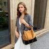 Chic Retro Suede Diamond Pattern Leather Tote Bag for Women