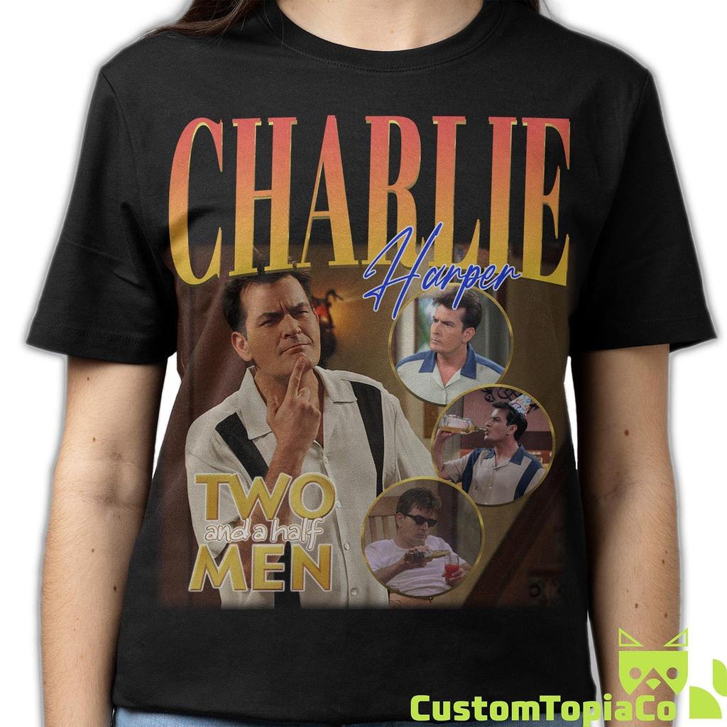 CHARLIE HARPER SHIRT, Charlie Harper Tribute T-Shirt, Charlie Sheen American Actor Retro 90s Bootleg Homage Merch, Sitcom Two and a Half Men